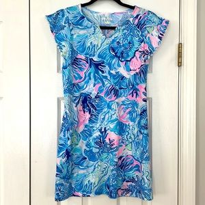 Girls Lilly Pulitzer Dress with Pom Pom Accents